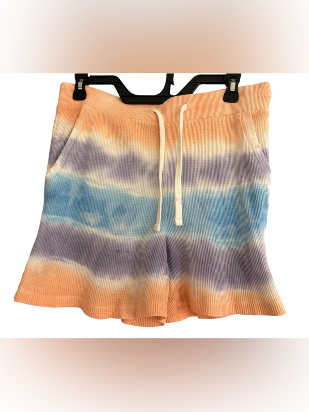 Simply Southern Waffle Knit Lounge Shorts Tie Dye Large NWOT